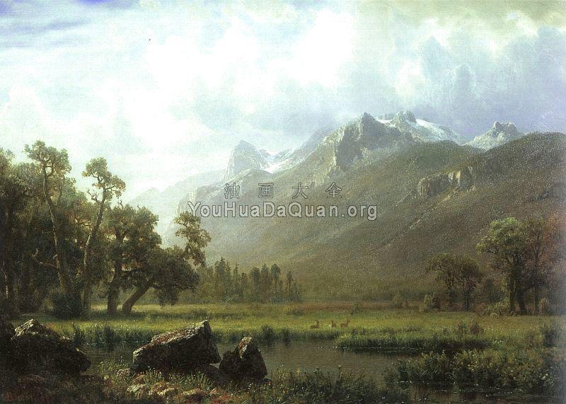 太浩湖附近的山脉，加利福尼亚 - 阿尔伯特·比尔施塔特